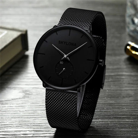 Classic Black Chronograph Watch